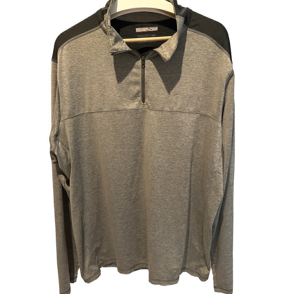 Columbia Mens 1/4 Zip Pullover, two toned gray, measurements in photo, XL